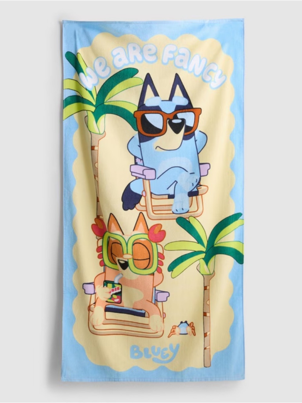 BLUEY & BINGO Beach Towel - Blue & Cream